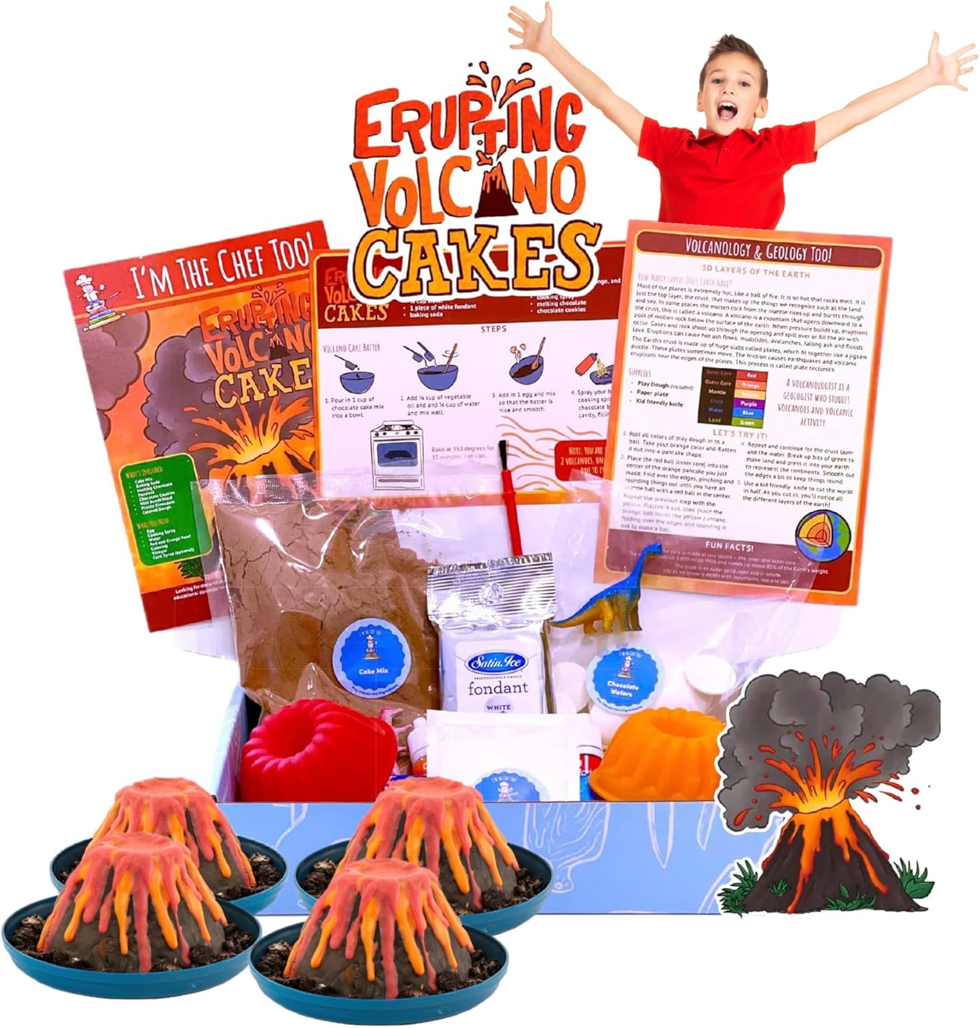 I'm The Chef Too! Baking Kit, Erupting Volcano Adventure Cooking Kit, Enjoy, Educational STEM Recipes and Learning to Bake (Cake Maker)