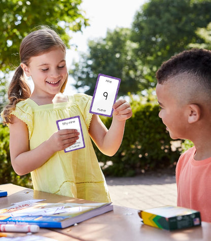 Carson Dellosa Bilingual Number Flash Cards, Phonics and Math Flashcards for Kids Ages 5 and Up Covering 1 to 100 in Spanish and English, Educational Games for ESL Learners