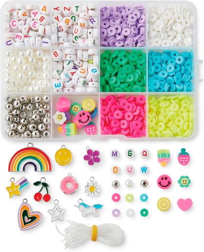 Claire’s DIY Bracelet Kit – 895-Piece Jewelry Making Supplies Set| Clay Heishi Beads, Alphabet, Charms, String| Friendship Bracelet Kit for Girls| Arts & Crafts Activity| Fashion Accessory Gift Age 8+
