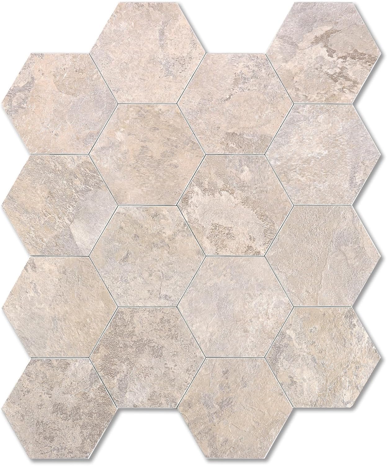 Yipscazo 10 Sheet Hexagon Peel and Stick Backsplash,Self Adhesive Luxury Faux Marble Tile, Asenka Beige Wall Tile for Kitchen, Stick on Backsplash Tiles for Bathroom,RV,Laundry