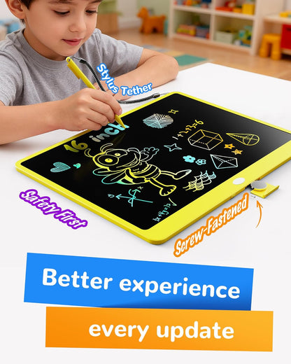 KOKODI LCD Writing Tablet, 12 Inch Colorful Toddler Doodle Board Drawing Tablet, Erasable Reusable Electronic Drawing Pads, Educational and Learning Toy for 3-6 Years Old Boy and Girls(Blue)