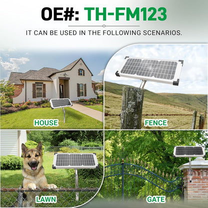 FM123 10 Watt Solar Panel Kit Fit for Mighty Mule Automatic Gate Openers, 12V Portable Solar Panel Battery Charger Replacement for FM200 FM350 FM500 FM502 FM700 MM260 MM271 MM360 MM560 MM571W