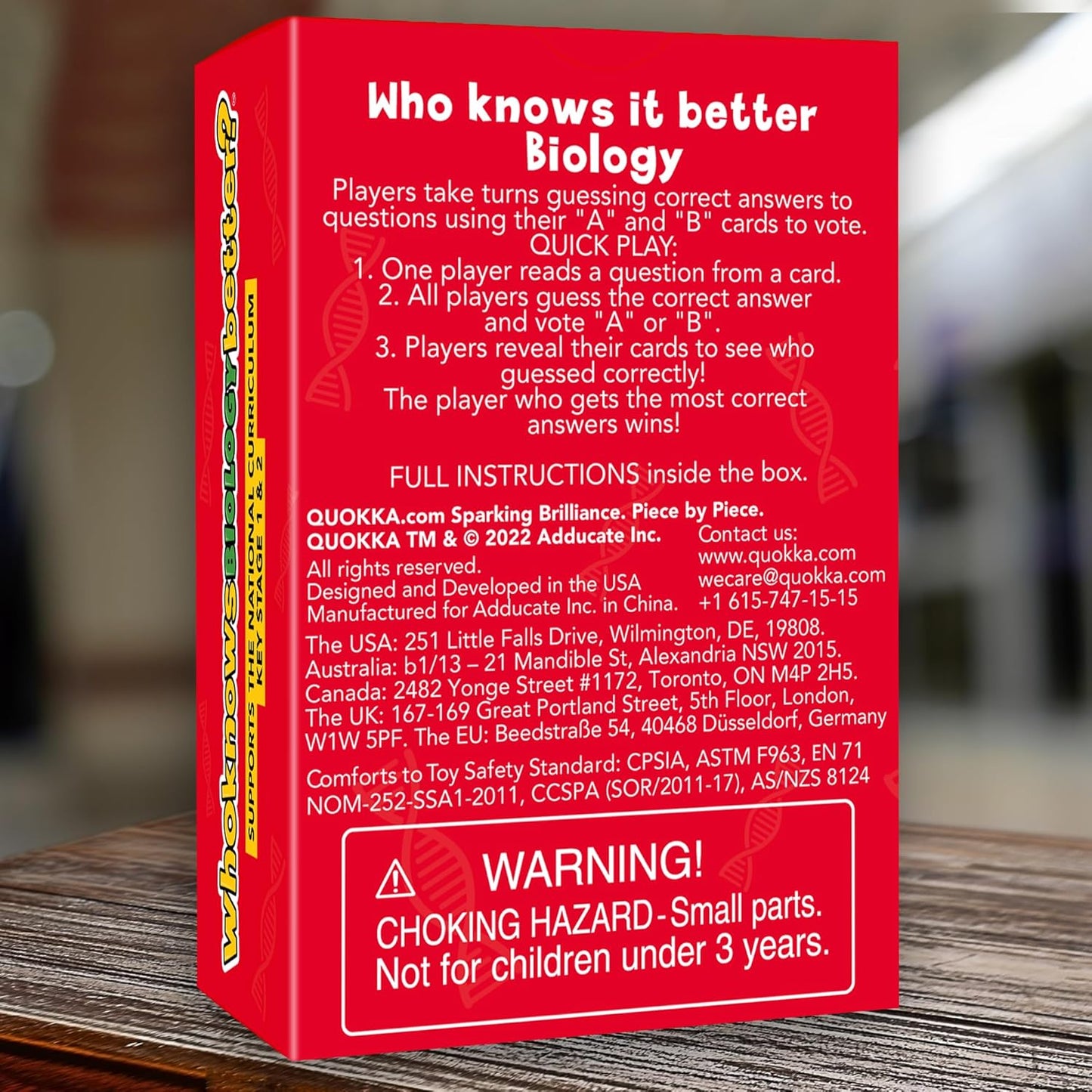 QUOKKA Board Games for Kids 8-12 and Family - Set of 4 Who Knows It Better? - 2000+ Questions Across Biology, Culture, STEM and Math - Educational Trivia Cards for Learning and Game Night