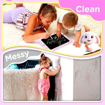 Genialba LCD Writing Tablet for Kids, Colorful Screen Drawing Board for 3-7 Year Old Boys & Girls - Educational Toys for Birthday & Christmas (Penguin)