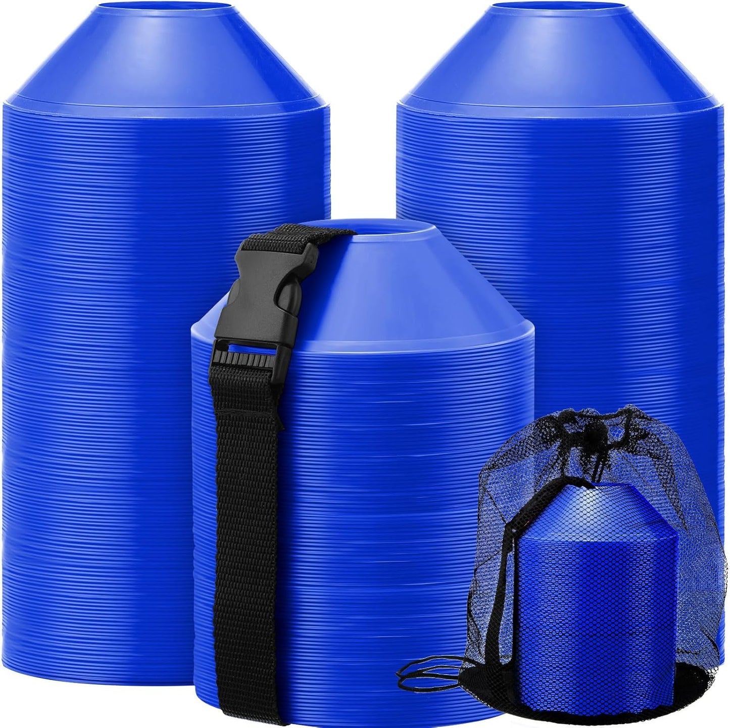 Hanaive 100 Pieces Mini Soccer Cones for Sport Drills 5 Inch Agility Disc Cones with Accessories for Kids Football Training