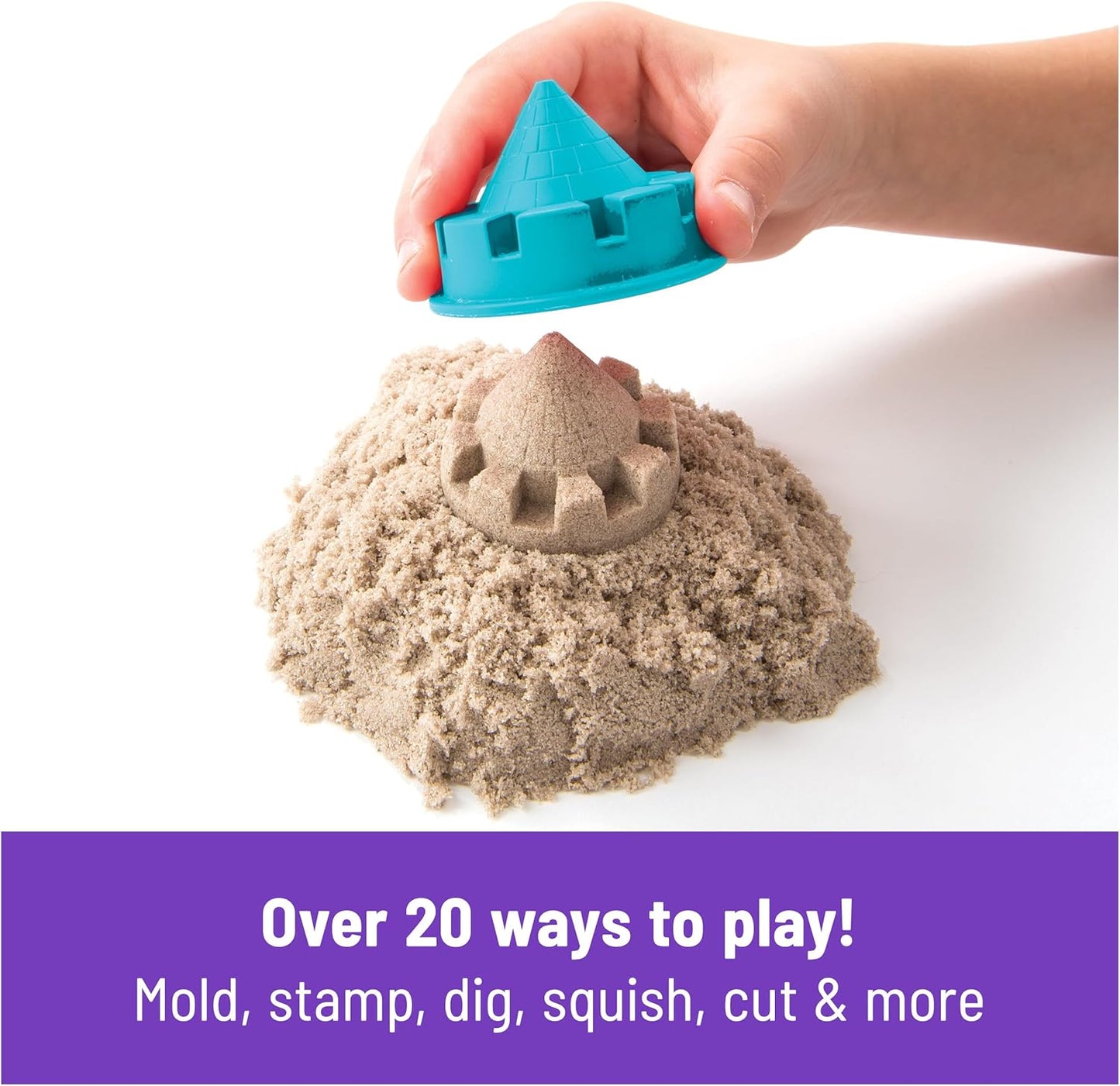 Kinetic Sand, Mermaid Palace Playset with 2.06lbs Play Sand (Neon Purple, Shimmer Teal & Beach), Tools & Folding Sandbox, Sensory Toys for Kids
