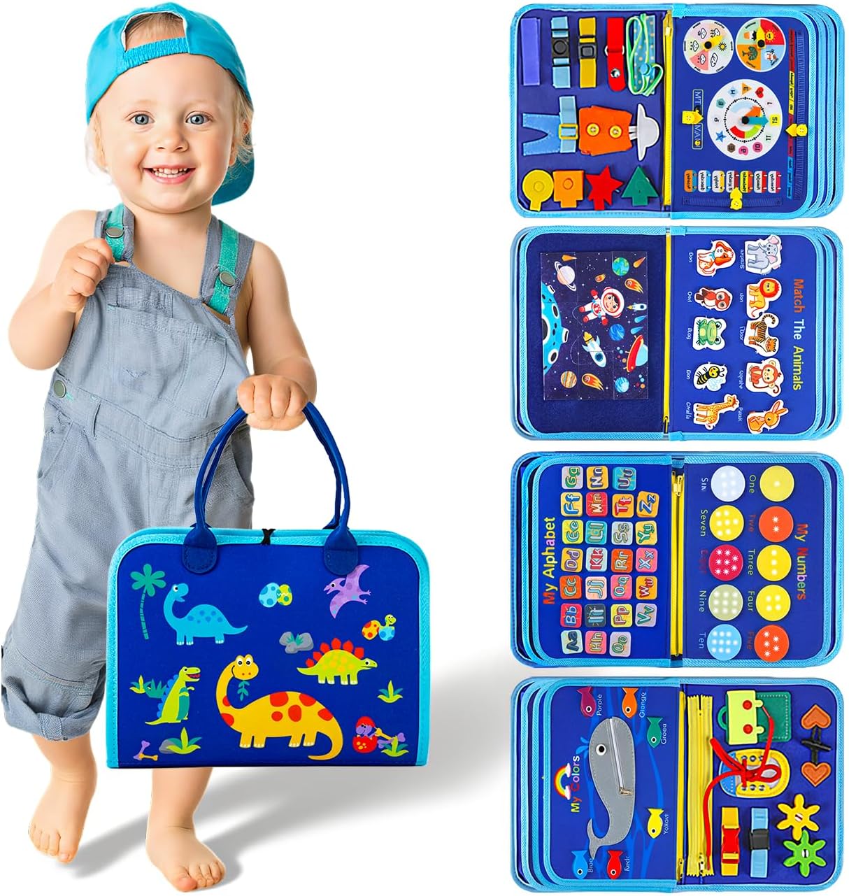 SYHLN Toddler Montessori Busy Board Toys for Little Girl Gifts: Educational Preschool Learning Travel Toys, Busy Book Learning Sensory Toys for Toddler Girls, Girls Unicorn Christmas Birthday Gifts