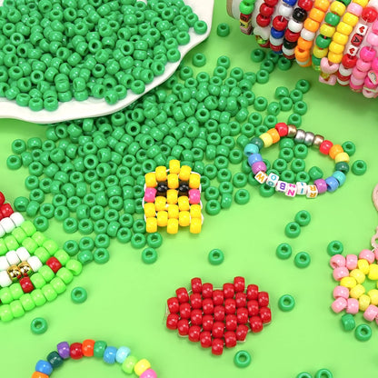 Dowsabel Brown Pony Beads Bulk 1000 Pcs 6x9mm, Large Hole Kandi Hair Beads for Braids Bracelets, DIY Friendship Bracelets Necklaces Jewelry Making Crafts and Gifts
