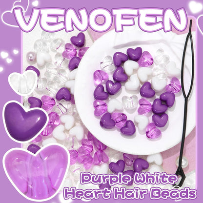 88PCS Pink White Hair Beads for Braids Lovely Heart Shape Loc Dreadlock Valentine's Day Bead Accessories Cute Acrylic Small Pony Beads for Kids Girls
