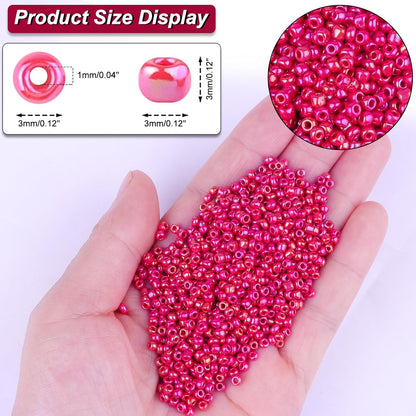 10100 Pcs Size 11/0 Glass Seed Beads, 2 mm Dark Green Small Mini Spacer Loose Pony Beads for Jewelry Making and DIY Crafts - Colors B