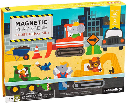 Petit Collage: Animal Friends Magnetic Game Board with Mix & Match, Ideal for Ages 3+, Includes Mag Play Scene Treehouse Party, 74 Count