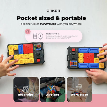 GiiKER Super Slide Puzzle Games, Original 500+ Challenges Brain Teaser Puzzle, Toys for Kids Teens, Travel Games Birthday Stocking Stuffers for Boys Girls, Activities for Road Trips