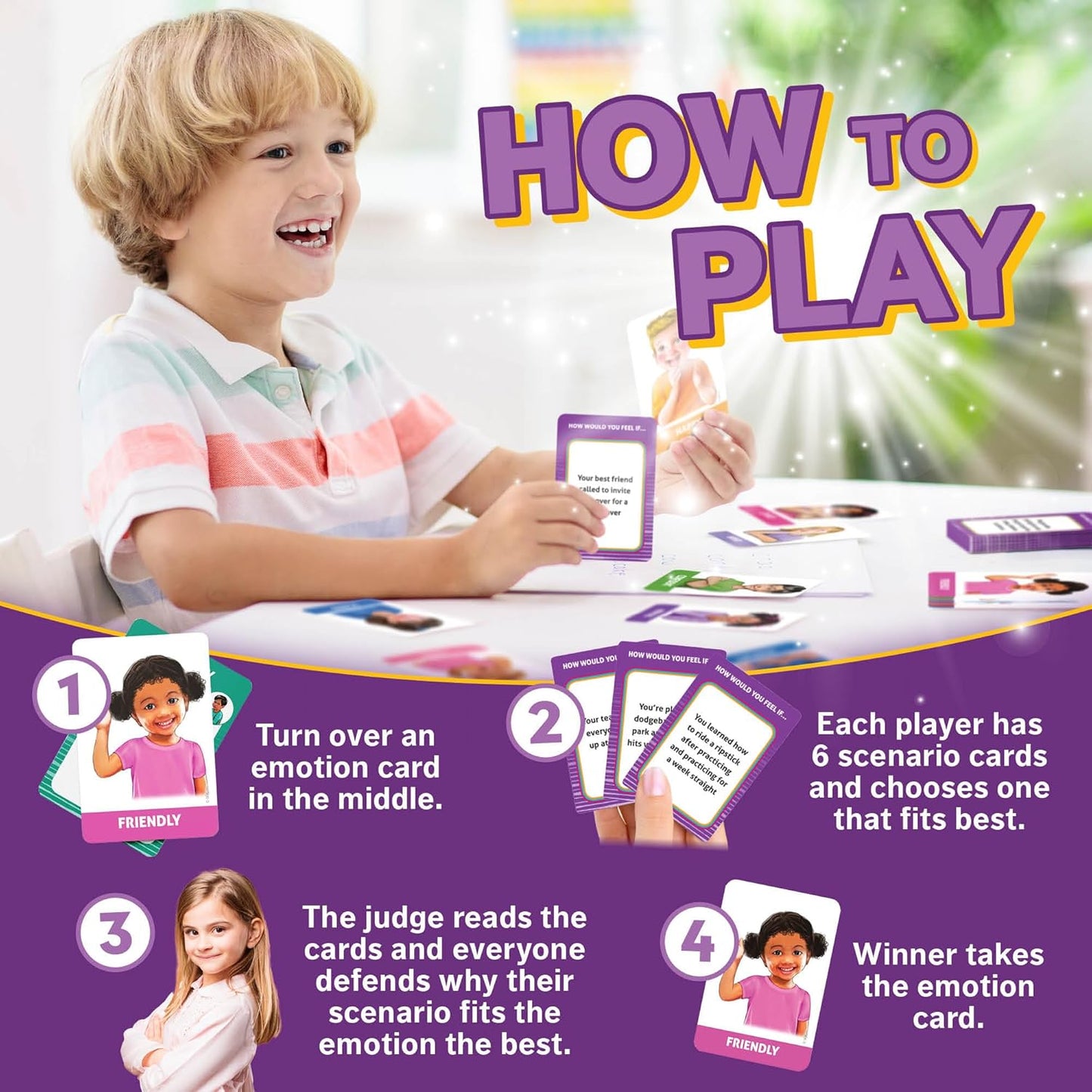SkillEase Exploding Emotions Flashcards and Game: 2 in 1, Hilarious Family Fun, Social Emotional Learning, Feeling Cards for Kids, Teaches Social Skills, Autism