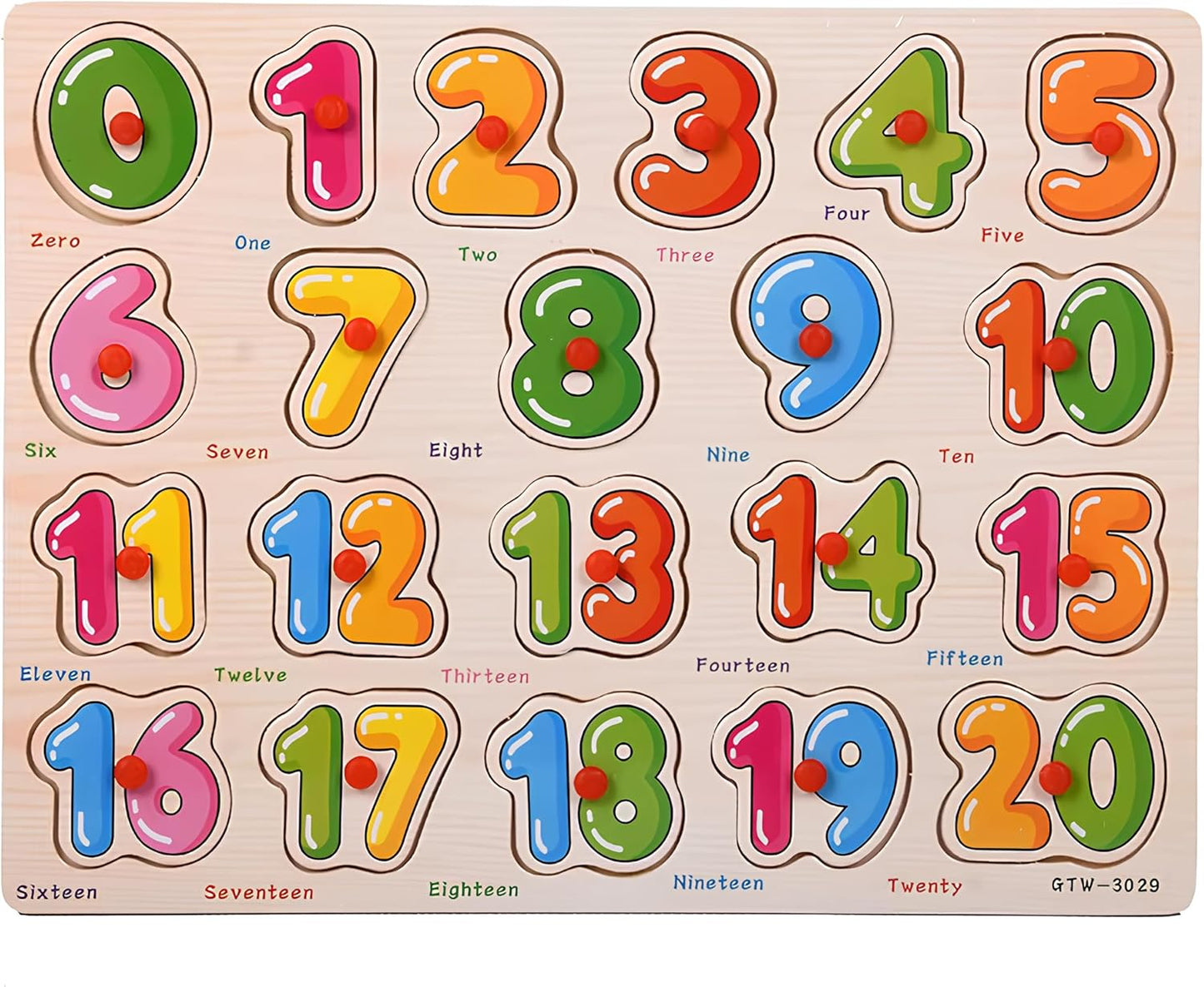 Wooden Number Puzzle for Toddlers 3+ Years Old – Montessori Counting & Math Learning Toy with Board & Blocks, Educational Preschool Gift for Boys & Girls