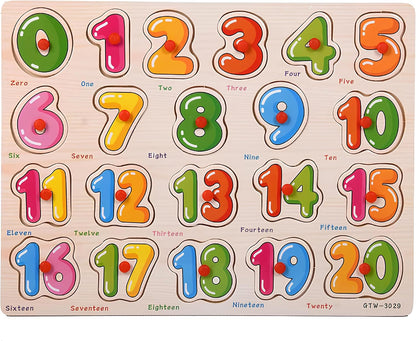 Wooden Number Puzzle for Toddlers 3+ Years Old – Montessori Counting & Math Learning Toy with Board & Blocks, Educational Preschool Gift for Boys & Girls