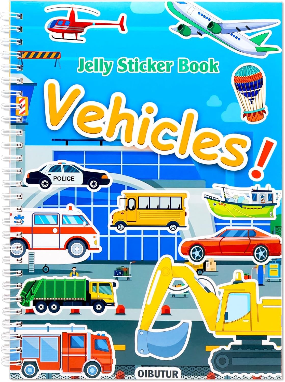 Jelly Sticker Books for Toddlers 2-4 Years, Reusable Sticker Book for Kids 1-3, Toddler Easter Basket Stuffers＆Travel Essentials Animals Stickers for Kids Toddler Plane Activities (Animals)