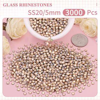 5000PCS SS6/2mm Glass Crystal Rhinestones (Clear), Bedazzling Flatback Rhinestones for Crafting DIY Crafts Nail Art Makeup Decoration, Gems Diamond Charms for Tumbler Shoes Clothing Mug