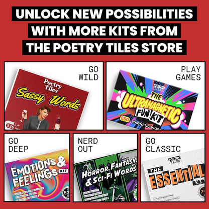 Poetry Tiles – 536 Fightin' Words Magnetic Kit – Obscenities, Insults, and Swear Word Themed Funny Magnets for Adults for Refrigerator Poems and Stories – Adult Humor Gifts – .375" Tall Tiles