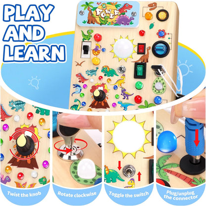 Grarain Busy Board for Toddlers - Montessori Educational Toy for 1-3 Year Old Boys & Girls | Travel-Friendly Sensory Learning Activity | Ideal for Kids with Autism(Clocks Busy Board)