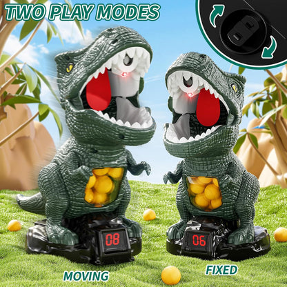 JUKUDAHU Dinosaur Shooting Boy Toys for Kids Age 3 4 5 6 7 8 - Moveable Shooting Game with Scoreboard, Light and Sound, 12 Foam Balls, Boy Toddler Toys 5-7 6-8 8-10, Competition Game Gifts (Green)