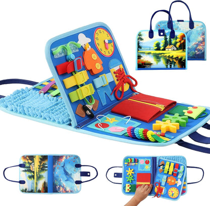 Fidget Blanket for Adults with Dementia, Alzheimer's Sensory Activities for Seniors, Autistic Children Fidget Toys & Toddler Busy Board, Gifts for People with Dementia