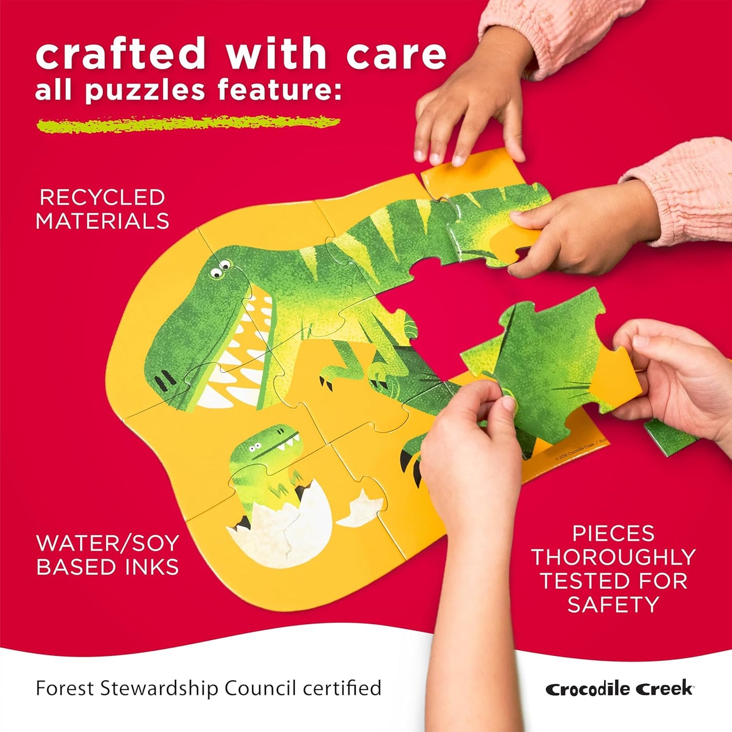 Crocodile Creek 50-Piece Jigsaw Puzzle - Fun Table or Floor Puzzles for Kids Ages 4-6 and Up - Includes Heavy-Duty Shaped Box for Storage - Shark Reef - 12" x 8" Finished