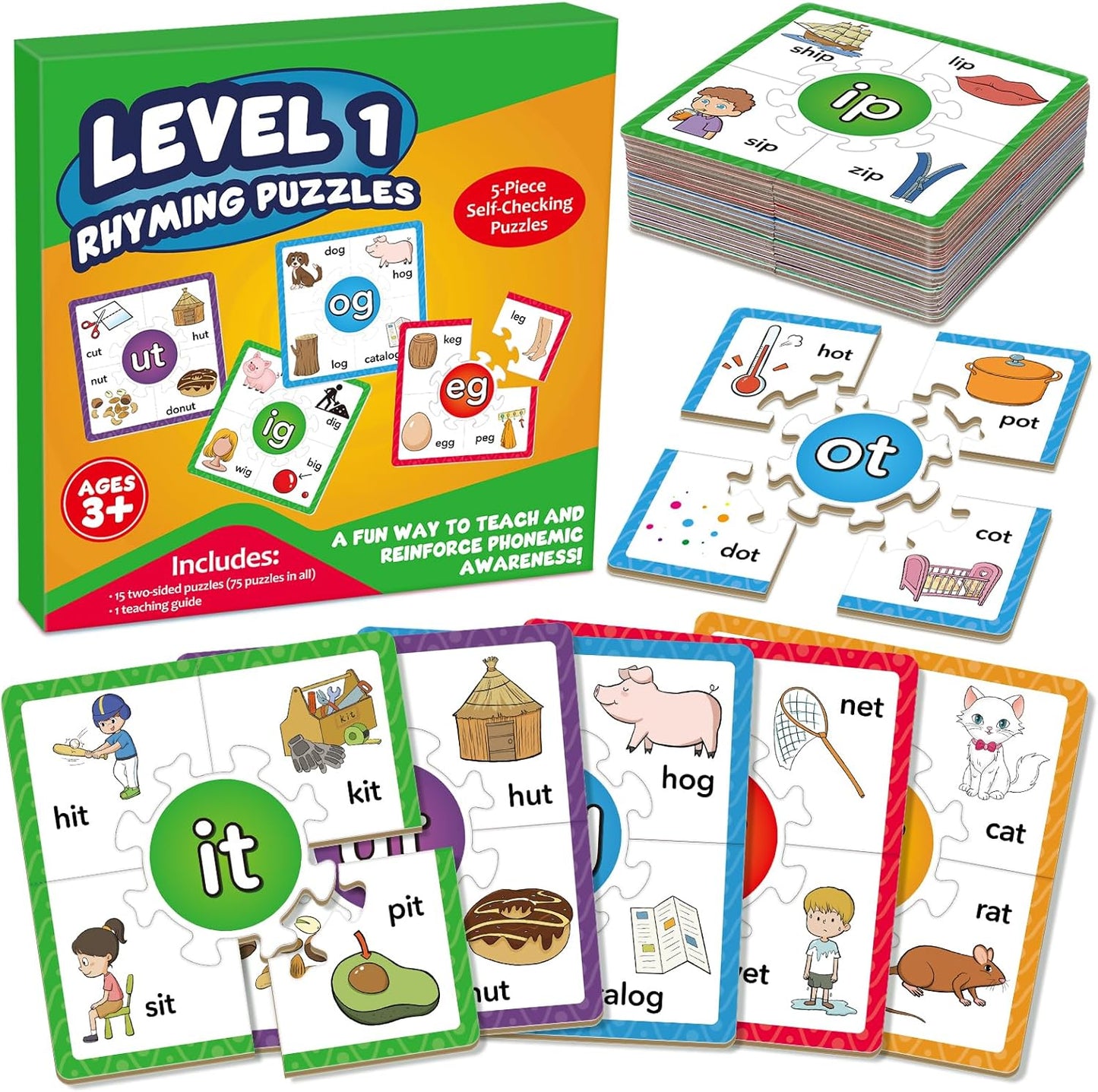 Edulok Phonics Puzzle Games, Spelling Games, Phonics Flash Cards, Sight Word Flash Cards for Toddlers, Learning Educational Toys, Kids Preschool Learning Activities, Homeschool Supplies, Learn to Read