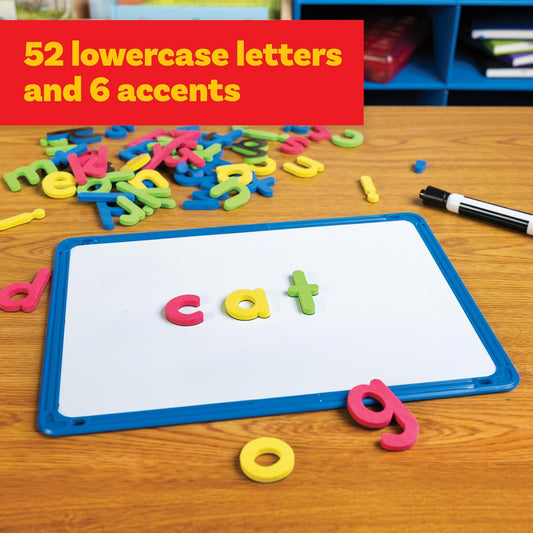 READY 2 LEARN - CE6908 Center Enterprise Ready 2 Learn Magnetic Alphabet - Lowercase - 52 Letters - Kids Foam Letter Magnets for The Classroom, Refrigerator or White Board - Large Magnets for Better Attraction