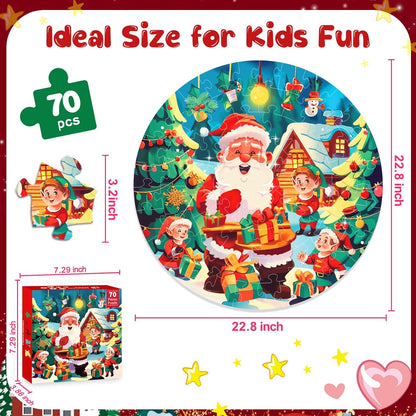 Jigsaw Floor Puzzles for Kids Games - Christmas 70 Pieces Large Toddler Puzzles for Girls Boys Ages 3 4 5 6 7 8 Years Old - Educational Toys for Unicorn Activity Birthday Christmas