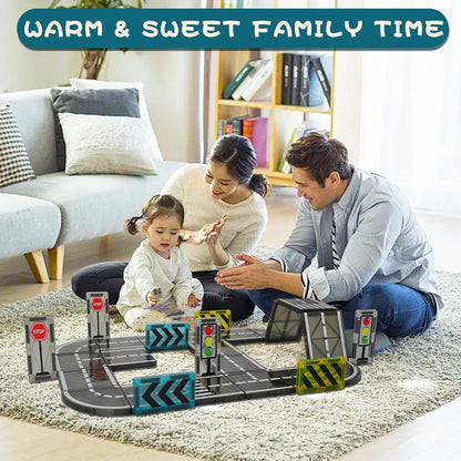 Magnetic Tiles Road Set, Magnet Tiles for Kids Ages 3-5 4-8 5-7, Magnetic Building Blocks Montessori Educational STEM Creativity Toys 3+ Year Old Boys & Girls Toddlers Kids Christmas Birthday Gifts