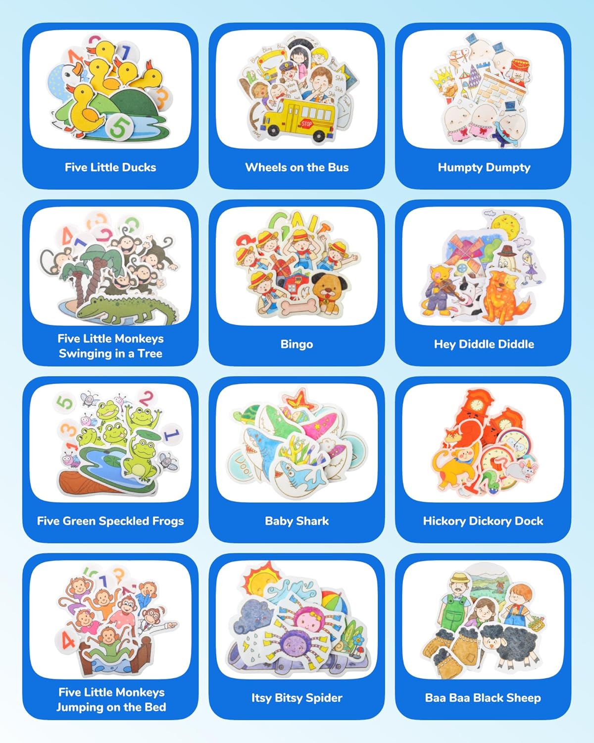 CHEFAN 12 Pack Felt Board Bible Stories Pieces,Flannel Board Stories for Preschool Activities Included a Felt Bag