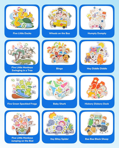 CHEFAN 12 Pack Felt Board Bible Stories Pieces,Flannel Board Stories for Preschool Activities Included a Felt Bag
