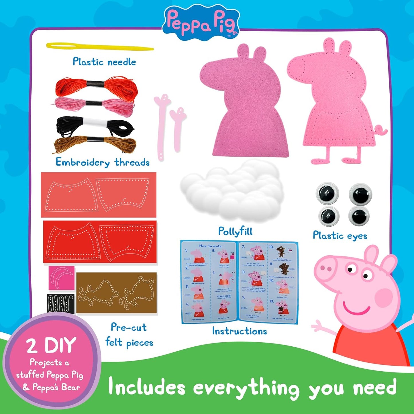 Peppa Pig Toddler Busy Board – Montessori toys for 1 2 3 4 Year Old, Educational Activity Sensory Board for Preschool Learning Fine Motor Skills, Gift Toys for Boys Girls, Airplane Car Travel Toy