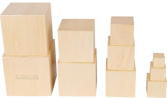 TOWO Wooden Stacking Boxes-Nesting and Sorting Cups Numbers Alphabet Animals Blocks for Toddlers-Stacking Cubes Educational Toys for 2 Years Old Montessori Materials