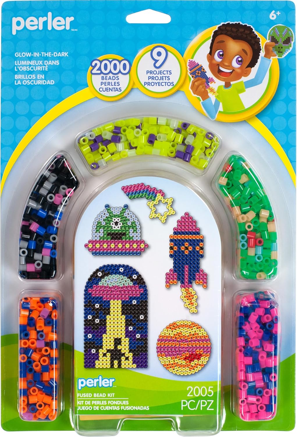 Perler Beads 'Geometric Shapes' Fuse Bead Activity Kit for Kids Crafts, 2004 pcs