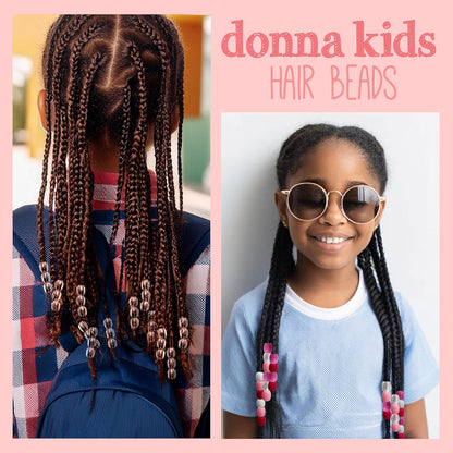 Donna Kids Jumbo Pony Beads 15mm Silver, Clear – Large Hair Beads for Braids, Ponytails & Styling, Durable Soft Rubber Feel for Kids’ DIY Hair Accessories, Bracelet & Craft Use, 1 Pack