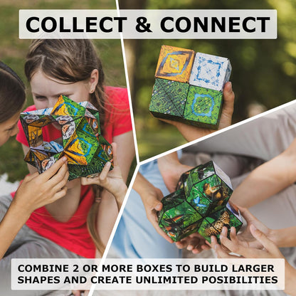 Shashibo Shape Shifting Box - Award-Winning STEM Fidget Toy with Ultra Strong Magnets - Puzzle Cube Transforms Into 100+ Shapes, Perfect Sensory Gift for Kids, Teens, and Adults (Artic)
