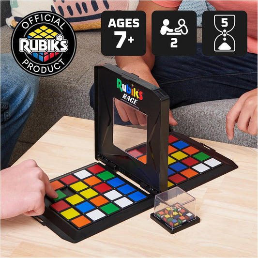 Rubik’s Cube, Rubik's Race, Ace Edition, Classic Fast-Paced Puzzle Strategy Sequence Board Game, Problem-Solving Brain Teaser, Color-Matching Game, 2 Players, for Adults, Teens, Kids Ages 7 & Up