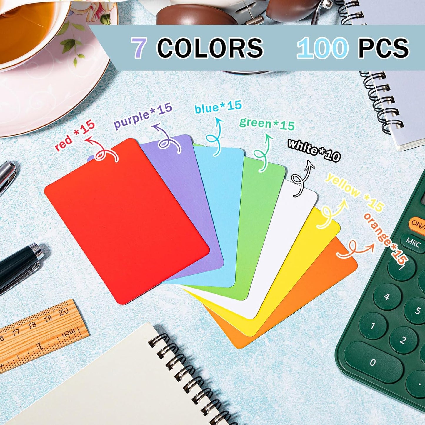Harloon 100 Pcs Dry Erase Index Cards 3 x 5 Inch Laminated Reusable Dry Erase Note Cards Sheets for Office to Do List(White)