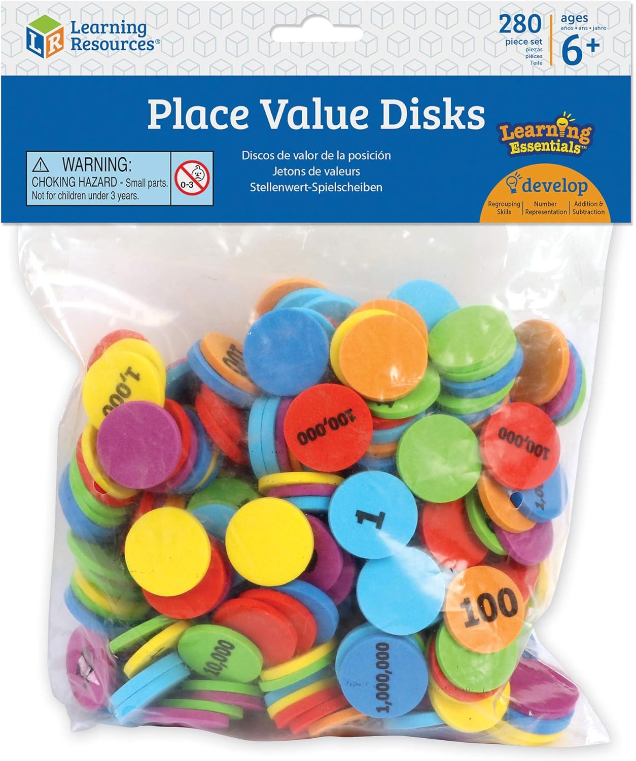 Learning Resources Place Value Disks, Early Math Skills, Set of 280 Pieces, Ages 6+
