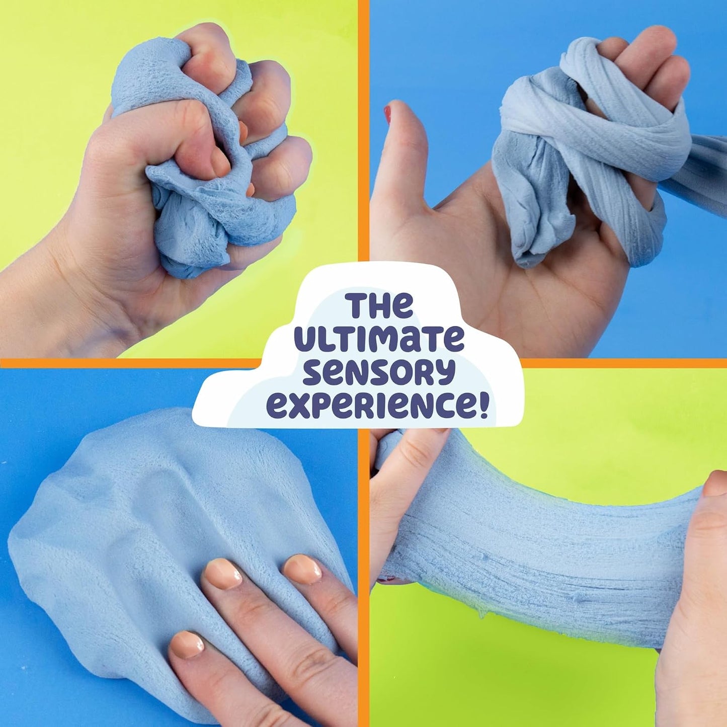 Horizon Group USA Bluey SLIMYGLOOP Slimy Sand Mold & Play Creations, 8-Piece Playset, 3 Scented Colors, Sensory Activity for Kids Ages 3, 4, 5, 6, 7, 8, Multi, Medium