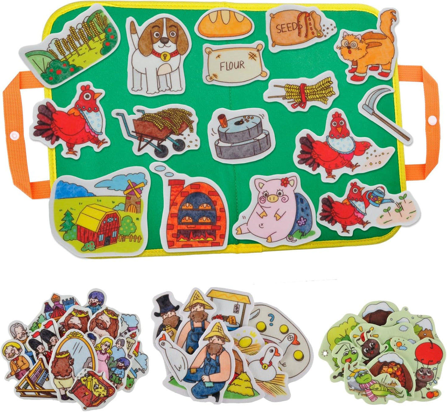 CHEFAN Felt/Flannel Board Story Set of 4, PRECUT Felt Pieces for Preschool Toddlers Circle Time,We are Going On A Bear Hunt, Mary Had A Little Lamb, Little Bo-Peep, Little Boy Blue