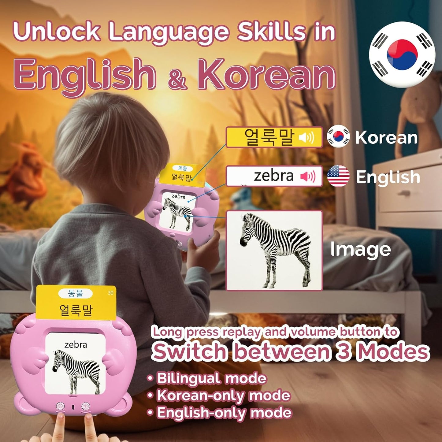 English Flash Cards Bilingual - Japanese Talking Flash Cards for Kids, Pocket Speech for Toddlers 3-12, 510 Sight Words of 31 Varieties, Sensory Toys Children with Autism (Japanese, Blue)