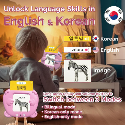 English Flash Cards Bilingual - Japanese Talking Flash Cards for Kids, Pocket Speech for Toddlers 3-12, 510 Sight Words of 31 Varieties, Sensory Toys Children with Autism (Japanese, Blue)