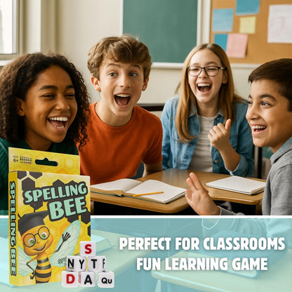 TDC Games Spelling Bee – Letter Dice Word Game for Kids and Adults, 26 Alphabet Dice, Fast-Paced Educational Travel Game, 2–8 Players Ages 6+, Vocabulary Builder for Family, School, and Classroom
