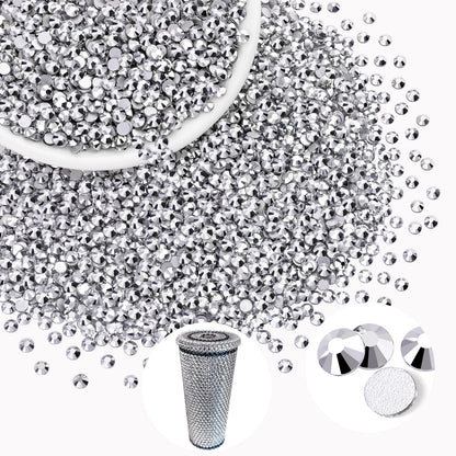 5000PCS SS6/2mm Glass Crystal Rhinestones (Clear), Bedazzling Flatback Rhinestones for Crafting DIY Crafts Nail Art Makeup Decoration, Gems Diamond Charms for Tumbler Shoes Clothing Mug