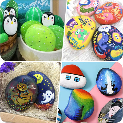 River Rocks for Painting 45 Pcs Large 2-3 Inch Flat Smooth Painting Stones Craft Rock to Paint for Kids Crafts Painting Bulk