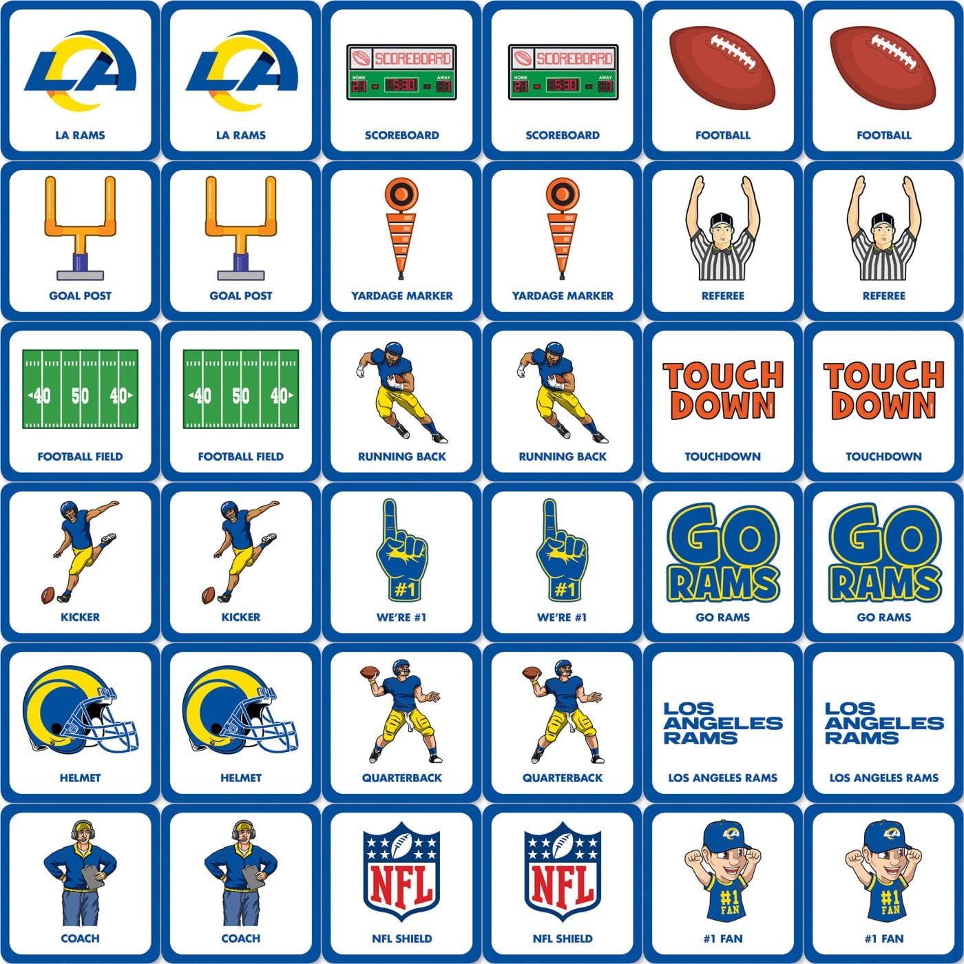 MasterPieces Sports Games - NFL Matching Game - Game for Kids and Family - Laugh and Learn