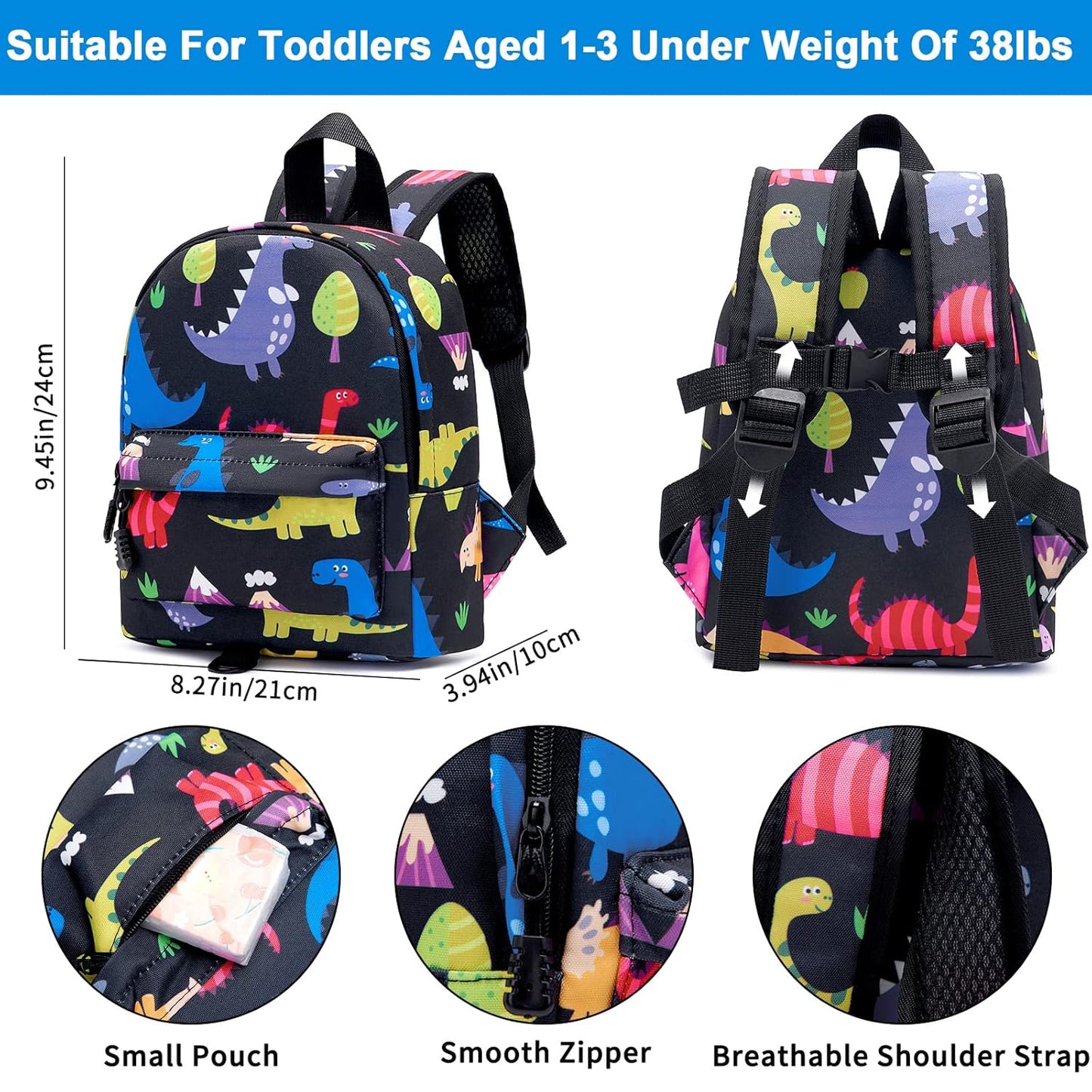 Accmor Toddler Backpack Leash with Anti Lost Wrist Link, Cute Mini Child Walking Harnesses Keep Kids Close Back Pack Rope Tether Rein for Baby Boys (Pink/Unicorn)