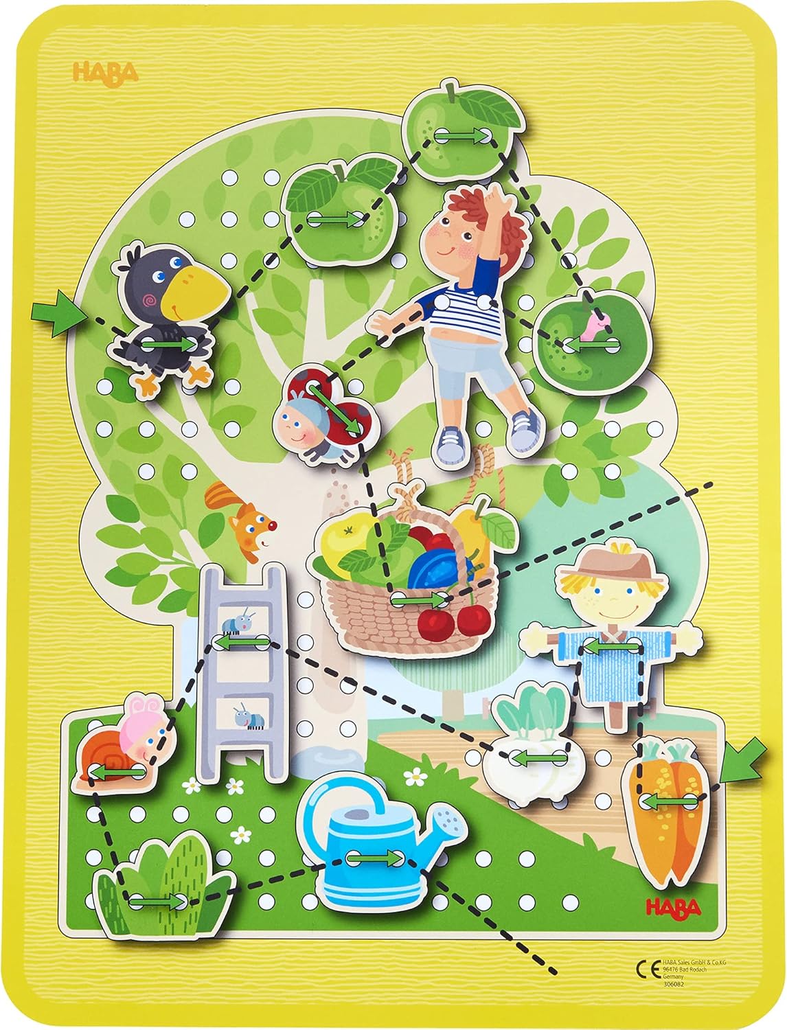 HABA Dress Me Lacing Cards Game - Montessori Fine Motor Skills Toy for Preschool Learning Activities and Kindergarten Toys with 36 Wooden Pieces